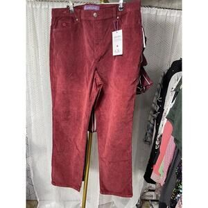 Gloria Vanderbilt Amanda Slim Corduroy Pants Sz 16 Garnet Gem MSRP $50